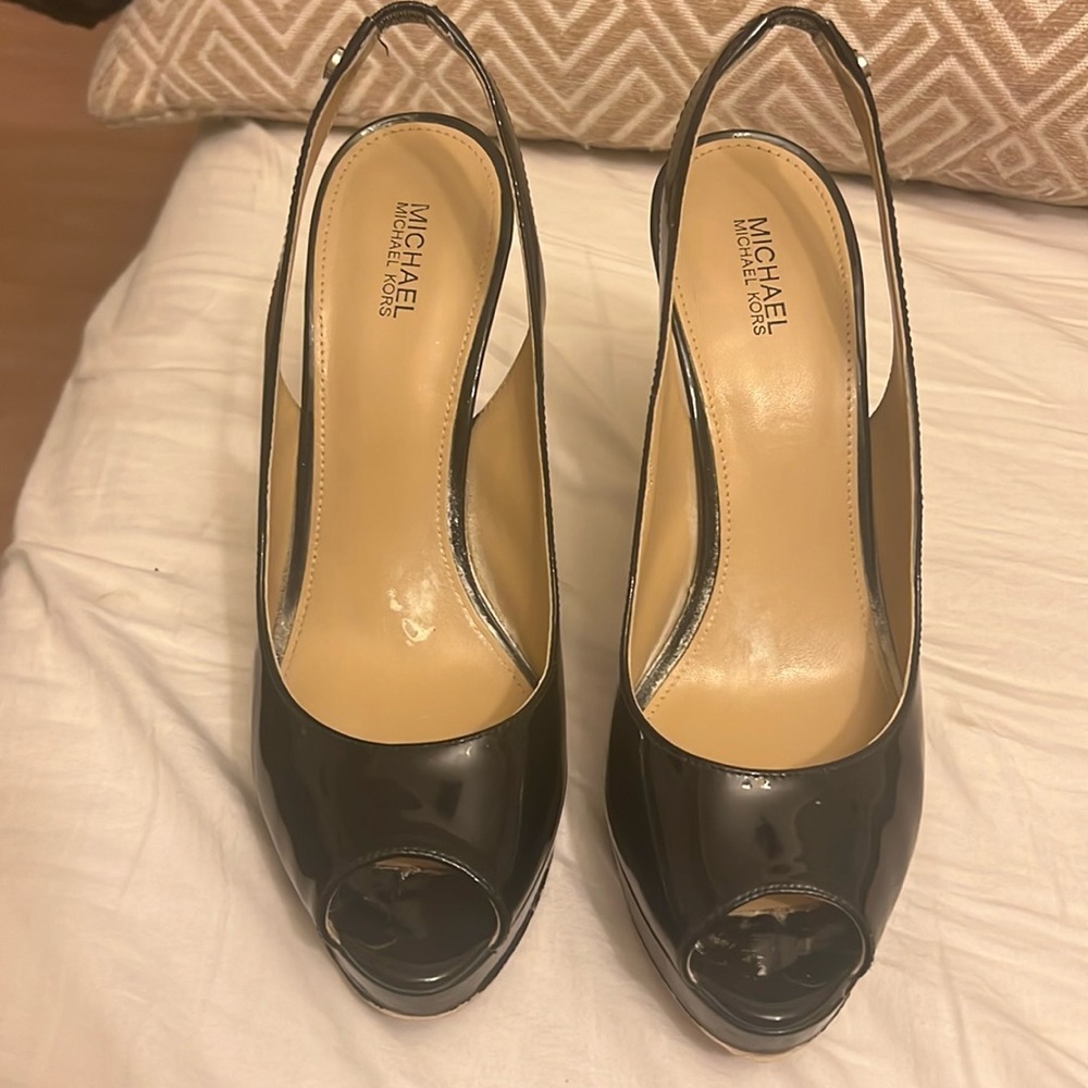 Michael Kors Black High Heel Open Teon